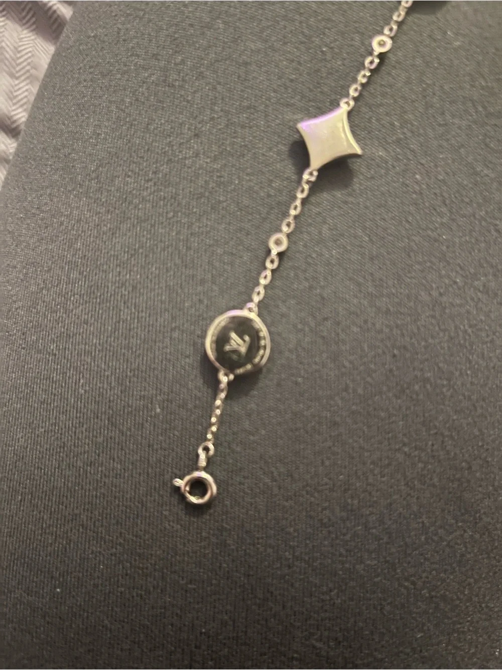 Louis Vuitton Monogram Station Bracelet in White and Silver